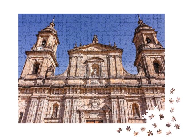 Puzzle 1000 Teile „Fassade der Primada Kathedrale von Bogota, Kolumbien“