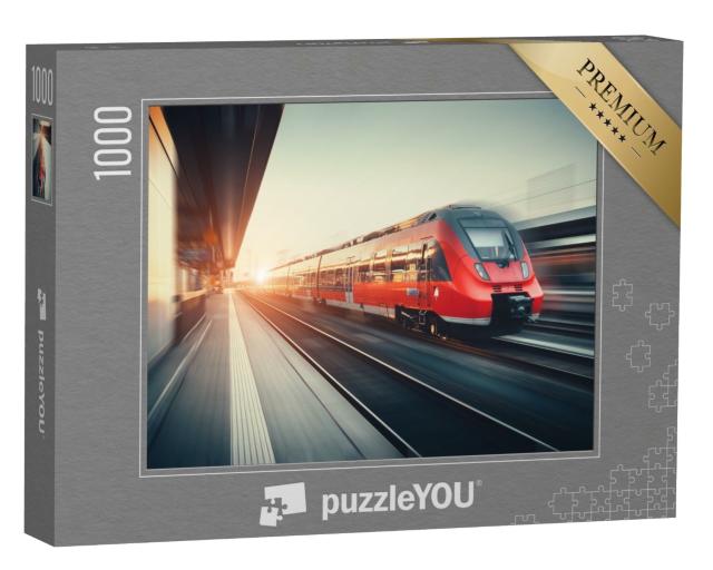 Puzzle 1000 Teile „Zug bei der Bahnhofsdurchfahrt“