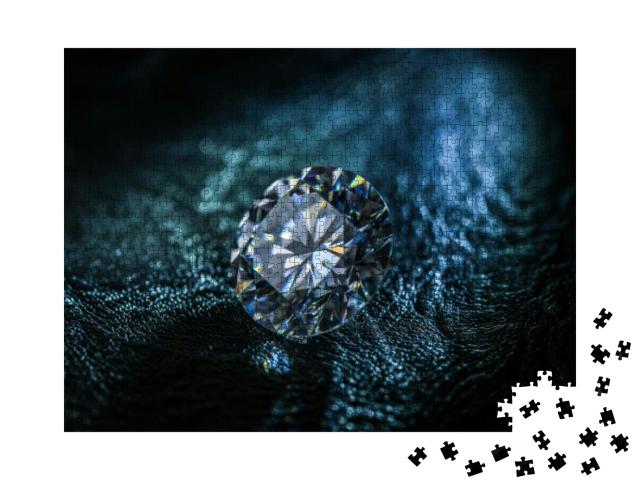 Puzzle 1000 Teile „Rundschliff-Diamant und blaues Licht“