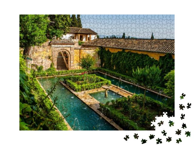 Puzzle 1000 Teile „Gärten der Alhambra, Granada, Spanien“