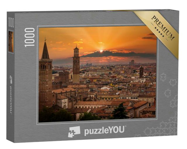 Puzzle 1000 Teile „Verona im Sonnenuntergang, Italien“