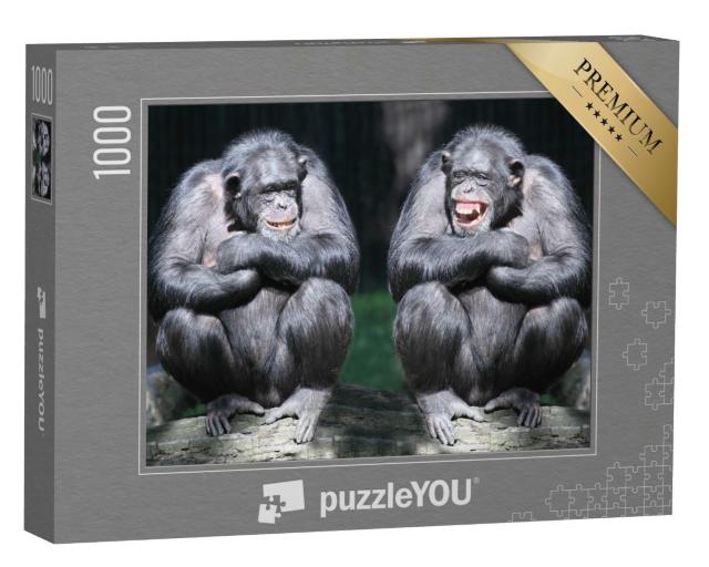 Puzzle 1000 Teile „Zwei Schimpansen in Nahaufnahme“