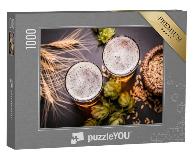 Puzzle 1000 Teile „Frisches Bier, bereit zur Verkostung“