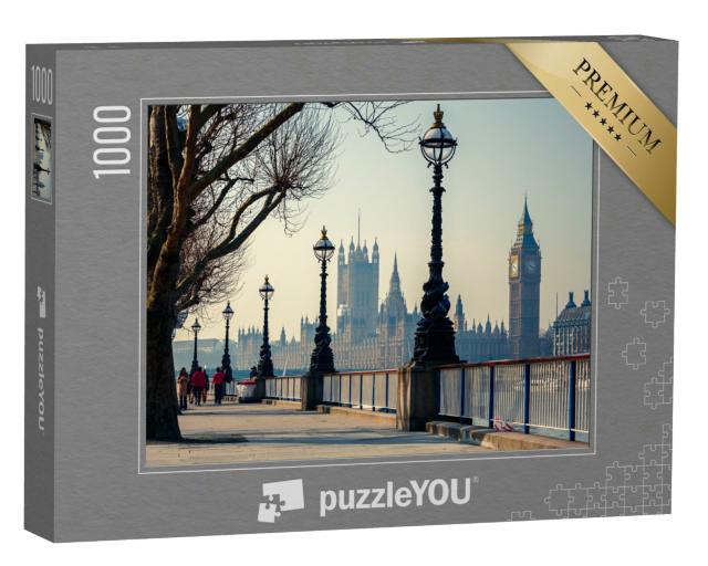 Puzzle 1000 Teile „Stimmungsvoller Blick auf Big Ben und Houses of Parliament, London, England“