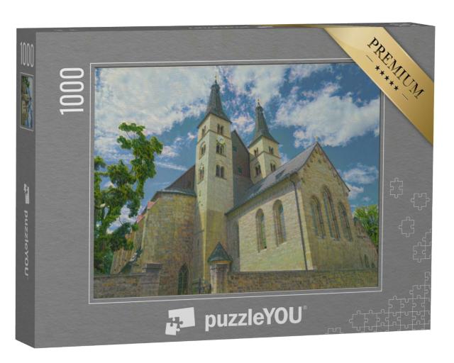 Puzzle 1000 Teile „im Kunst-Stil von Claude Monet - Heiligkreuz Nordhausen Dom in Thüringen, Deutschland“