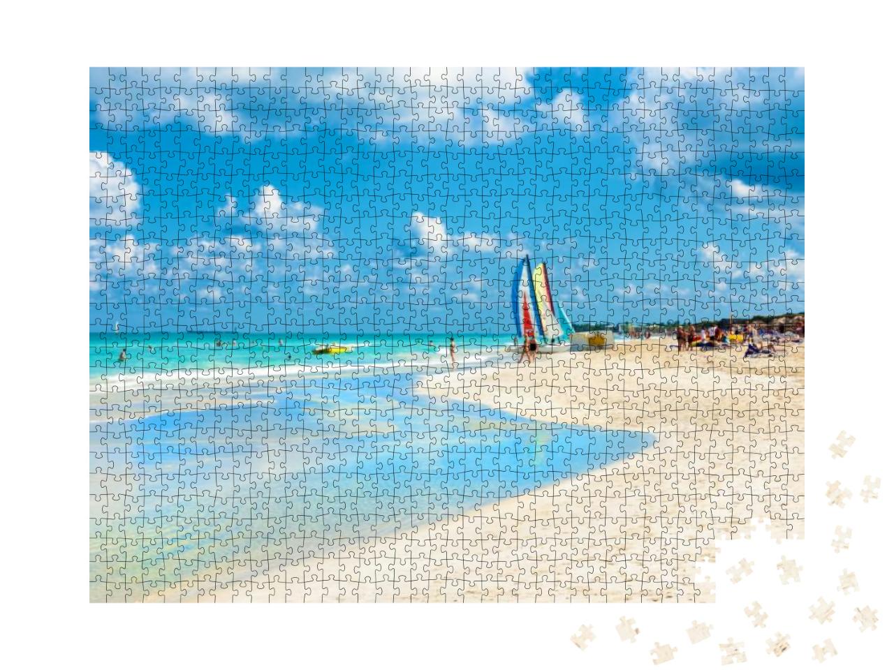 Puzzle 1000 Teile „Der berühmte Strand von Varadero in Kuba mit türkisfarbenem Meer“
