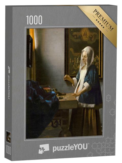 Puzzle 1000 Teile „Johannes Vermeer - Frau hält eine Waage“