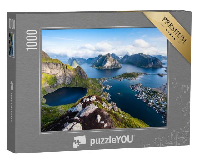 Puzzle 1000 Teile „Blick auf atemberaubende Berge der Lofoten, Norwegen“