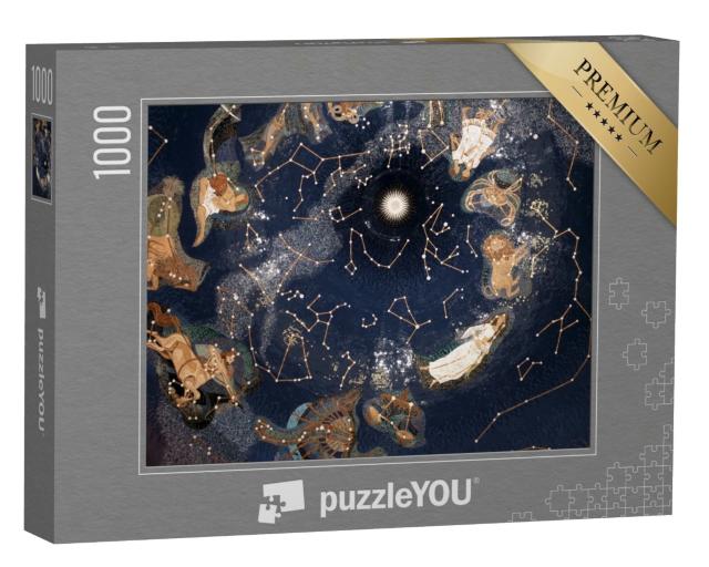 Puzzle 1000 Teile „Karte der Sterne mit Sternenbildern“