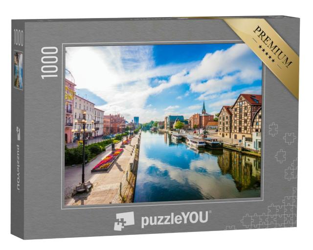 Puzzle 1000 Teile „Altstadt und Getreidespeicher am Fluss Brda, Bydgoszcz, Polen“