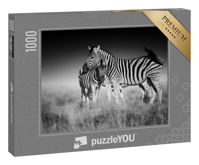Puzzle 1000 Teile „Zebras in der Savanne von Etosha, Namibia“