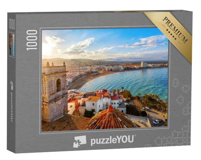 Puzzle 1000 Teile „Stimmungsvoller Blick Peñíscola, Valencia, Spanien“