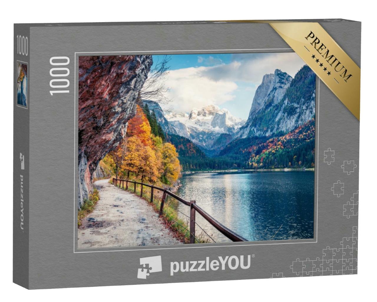 Puzzle 1000 Teile „Friedliche Herbstszene am Dachstein-Gletscher, Österreich“