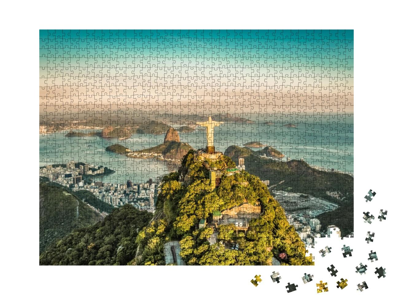 Puzzle 1000 Teile „Luftaufnahme der Botafogo-Bucht, Rio de Janeiro“