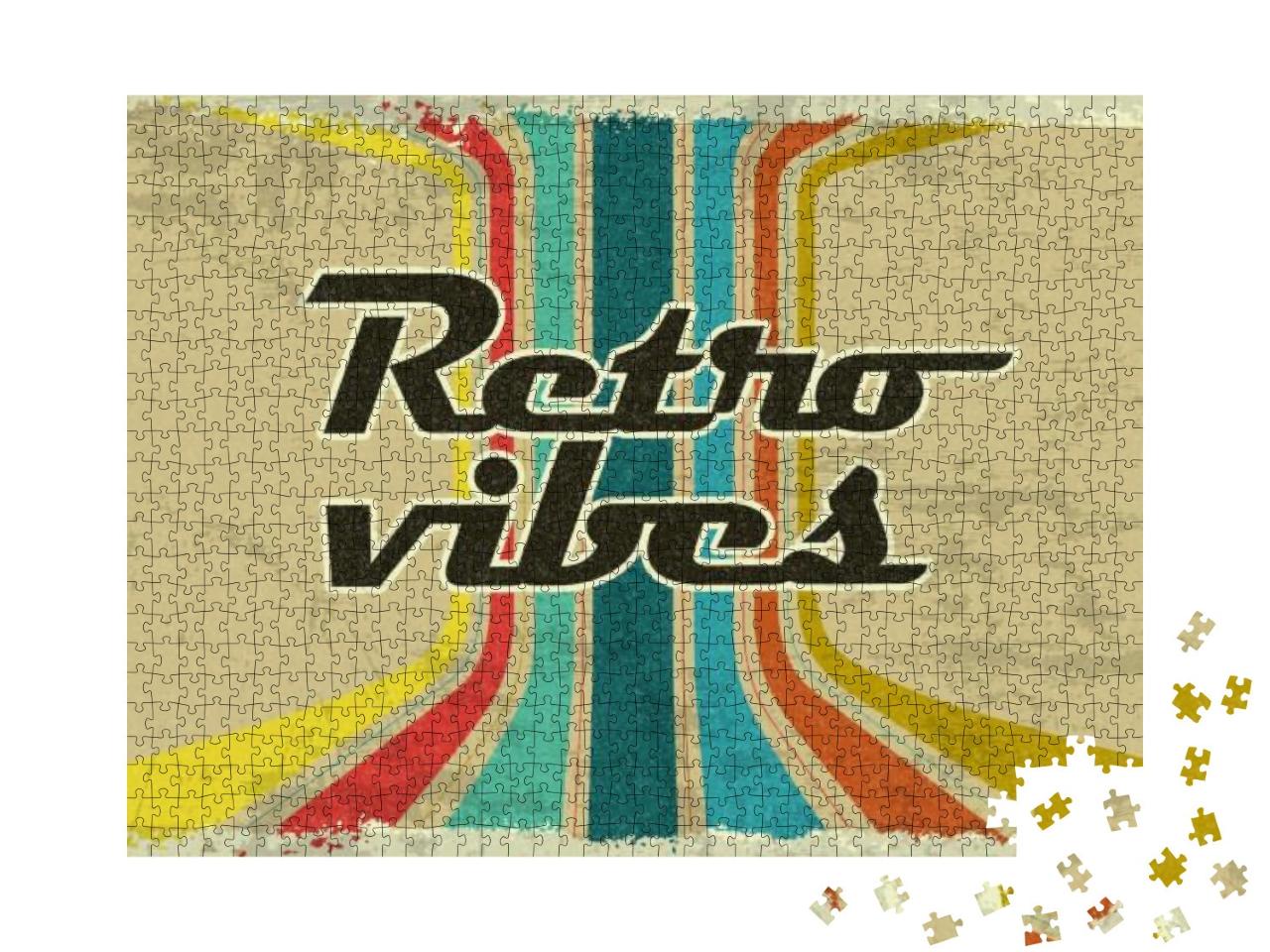 Puzzle 1000 Teile „Retro Vibe Schild aus den 70er und 80er Jahren“