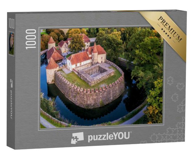 Puzzle 1000 Teile „Wasserschloss von Hallwyl aus dem 13. Jahrhundert, Aargau, Schweiz“