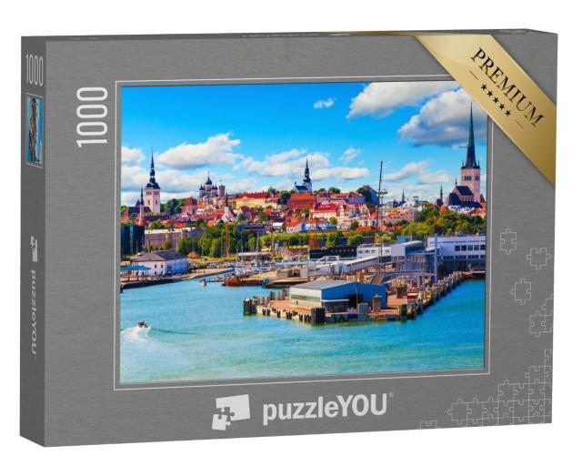 Puzzle 1000 Teile „Wunderschöne Altstadt und Hafen von Tallinn, Estland“