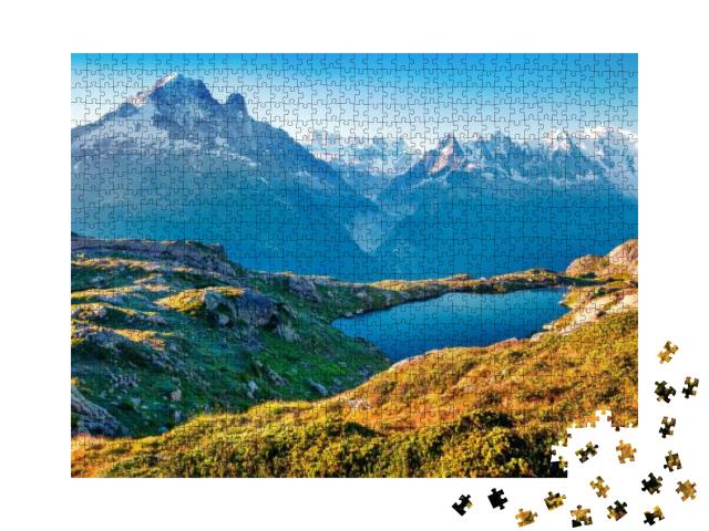 Puzzle 1000 Teile „Bunter Sommerblick auf den Lac Blanc“