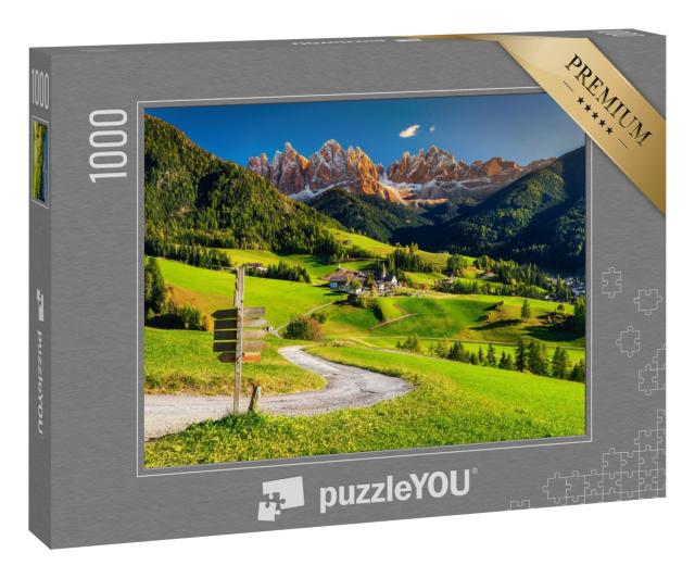 Puzzle 1000 Teile „Dorf Santa Maddalena im Val di Funes Tal, Südtirol, Italien“