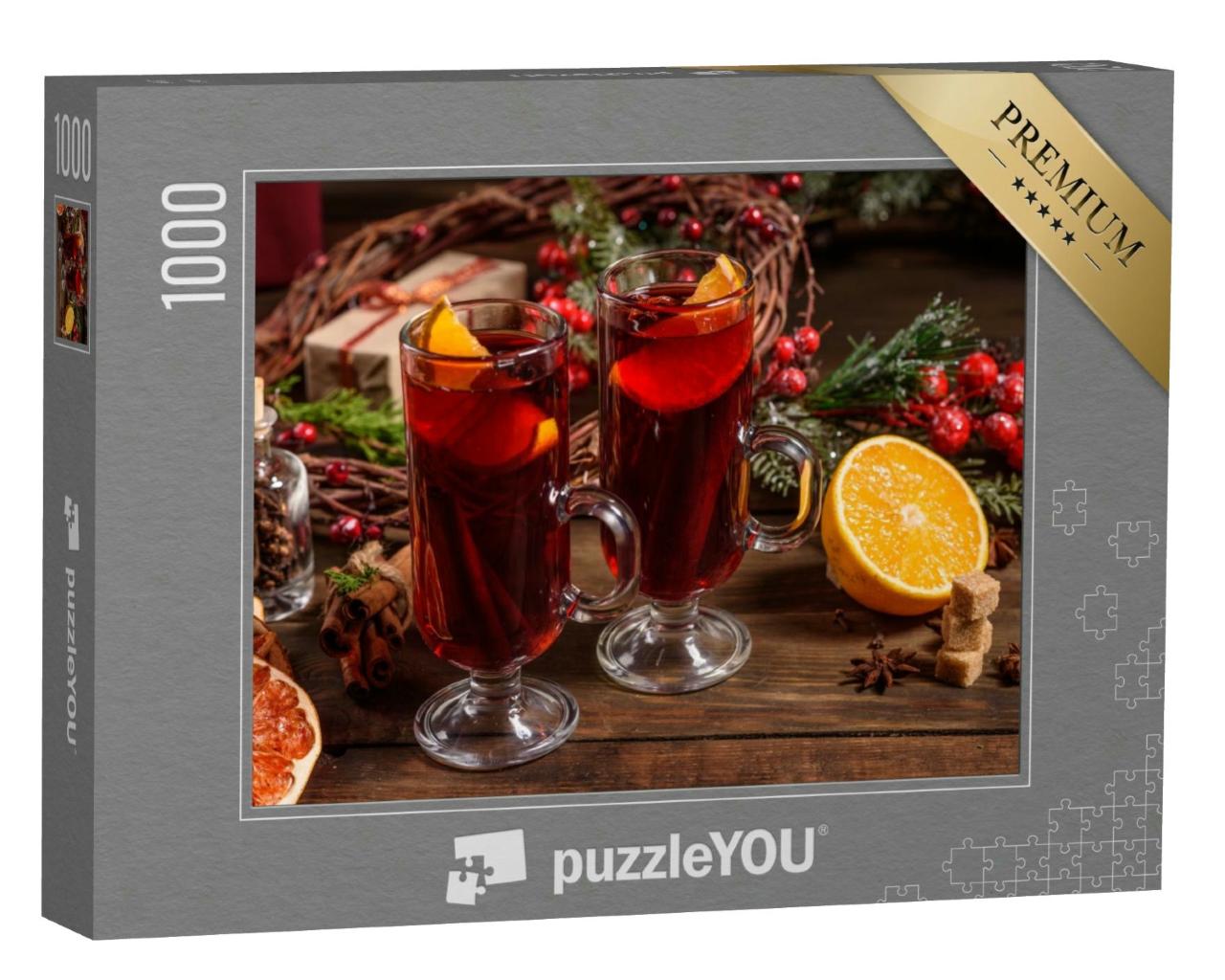 Puzzle 1000 Teile „Heißer Glühwein zur Weihnachtszeit“