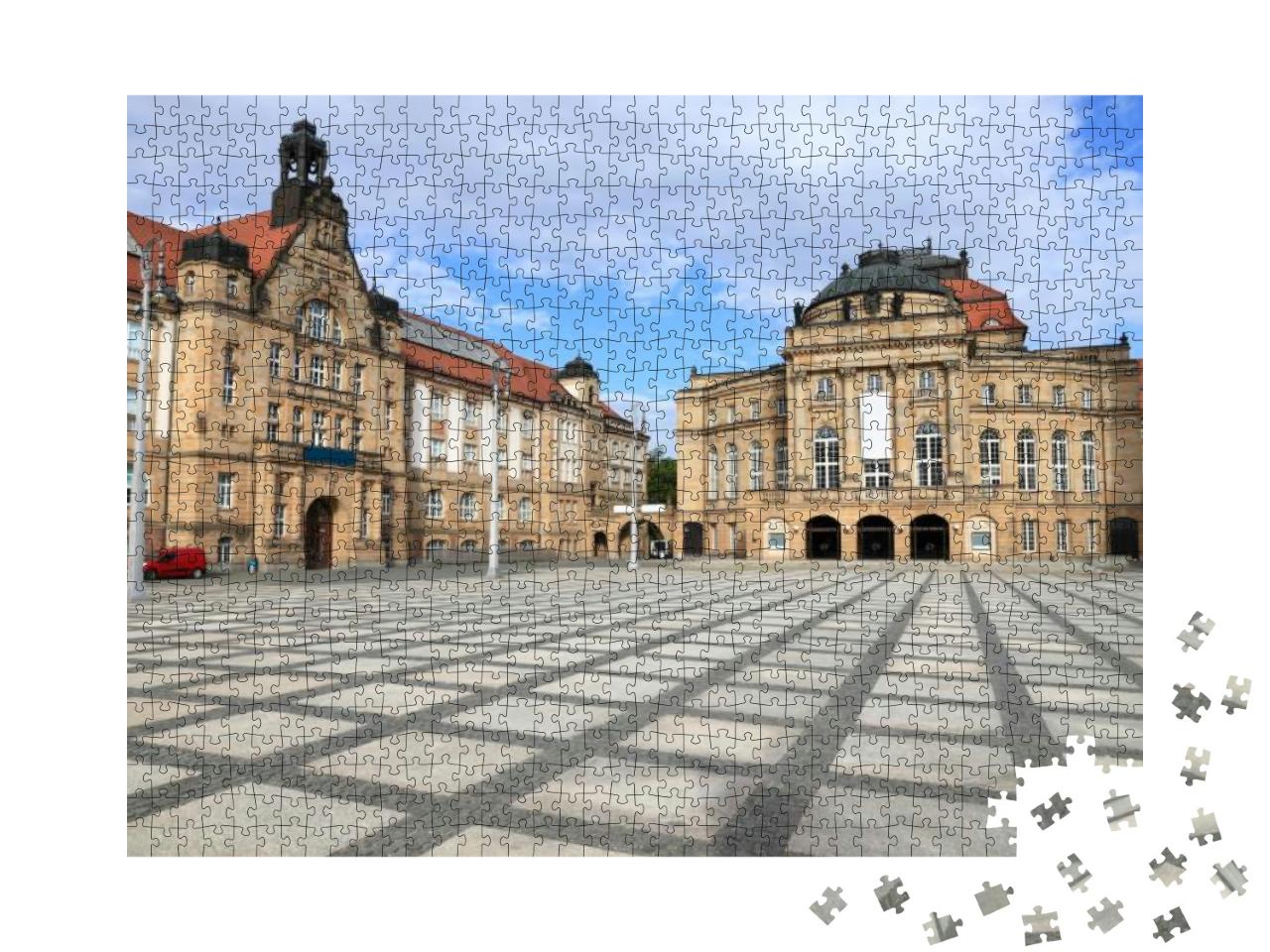 Puzzle 1000 Teile „Kunsthalle und Opernhaus, Chemnitz, Deutschland“