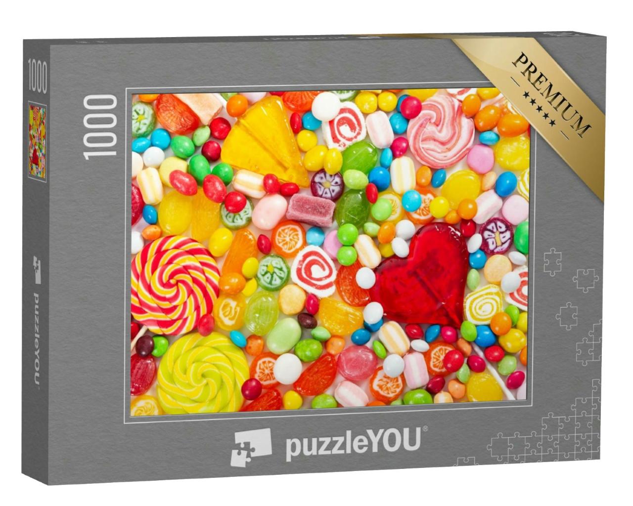 Puzzle 1000 Teile „Bunte Lutscher und verschiedenfarbige Bonbons“