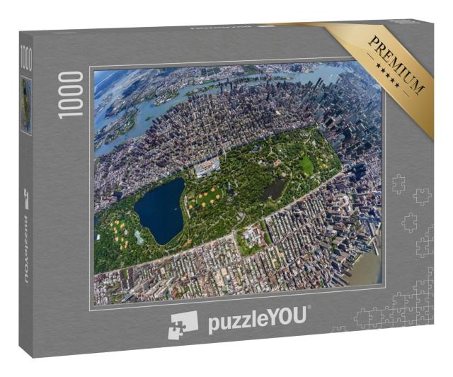 Puzzle 1000 Teile „Central Park Manhatten von oben - Little Planet Effect“