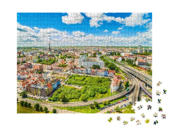 Puzzle 1000 Teile „Szczecin - die Altstadt aus der Vogelperspektive“