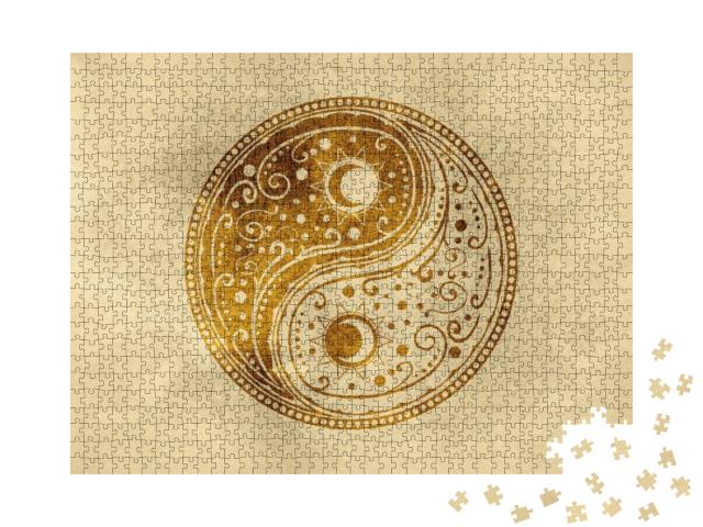 Puzzle 1000 Teile „Kreisförmiges Ornament Yin-Yang-Zeichen“