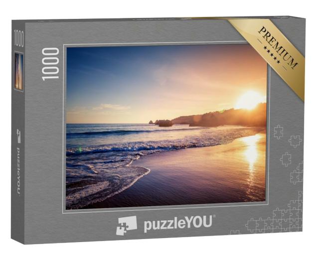 Puzzle 1000 Teile „Sonnenuntergang auf dem Meer mit Sandstrand “