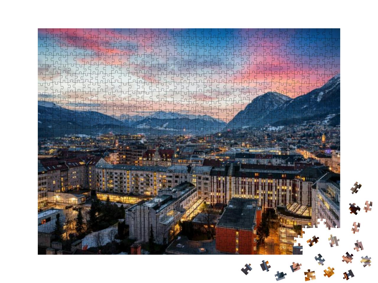 Puzzle 1000 Teile „Winterliche Dämmerung in Innsbruck“