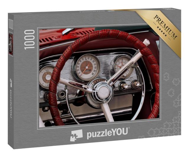 Puzzle 1000 Teile „Innenausstattung eines Oldtimer-Sportwagens der Luxusklasse“