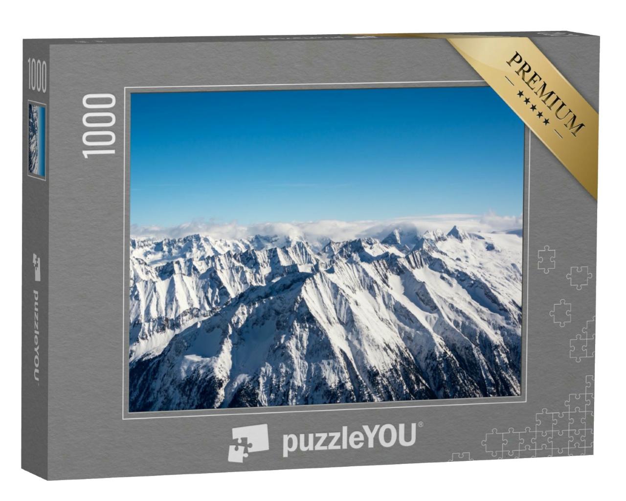 Puzzle 1000 Teile „Panoramablick auf die Gipfel des Hintertuxer Gletschers“
