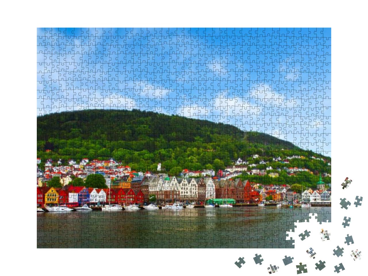 Puzzle 1000 Teile „Stadt Bergen, Norwegen“