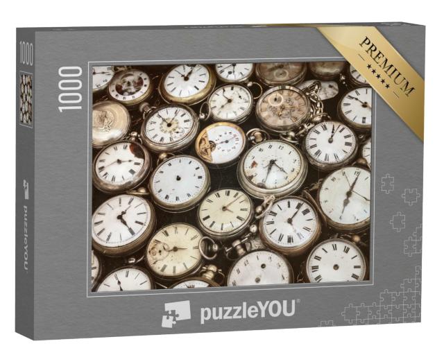 Puzzle 1000 Teile „Retro-Stil-Bild mit verschiedenen Taschenuhren  “