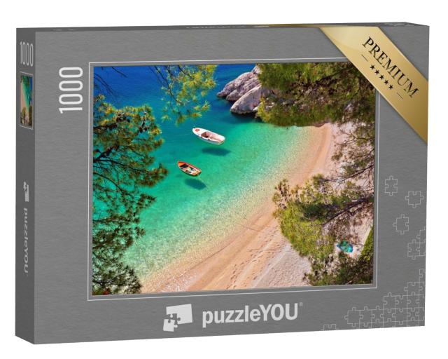 Puzzle 1000 Teile „Strand in Brela mit smaragdfarbenem Meer, Dalmatien, Kroatien“