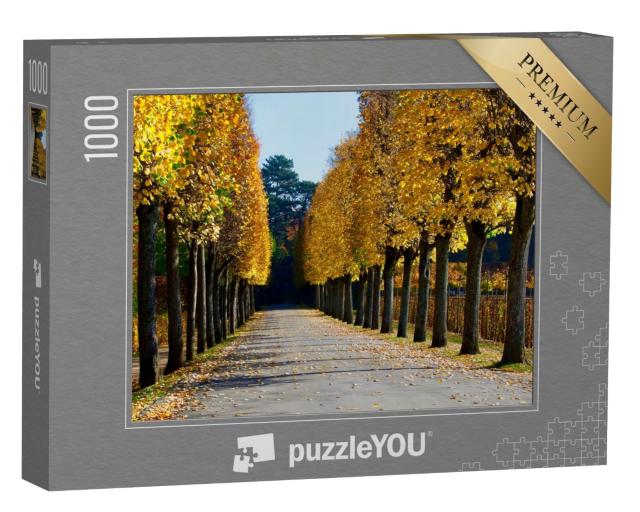 Puzzle 1000 Teile „Herbstlicher Blick auf eine Gasse der Eremitage Bayreuth, Deutschland“