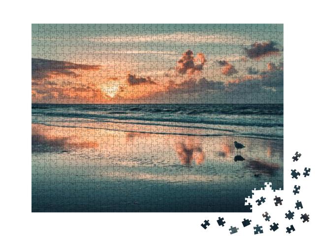 Puzzle 1000 Teile „Sonnenuntergang auf der Insel Norderney“