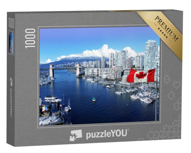 Puzzle 1000 Teile „False Creek und die Burrard Street Bridge in Vancouver“
