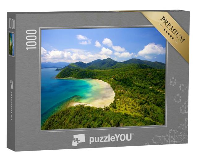Puzzle 1000 Teile „Luftaufnahme des tropischen Strandes von Ko Chang, Thailand“