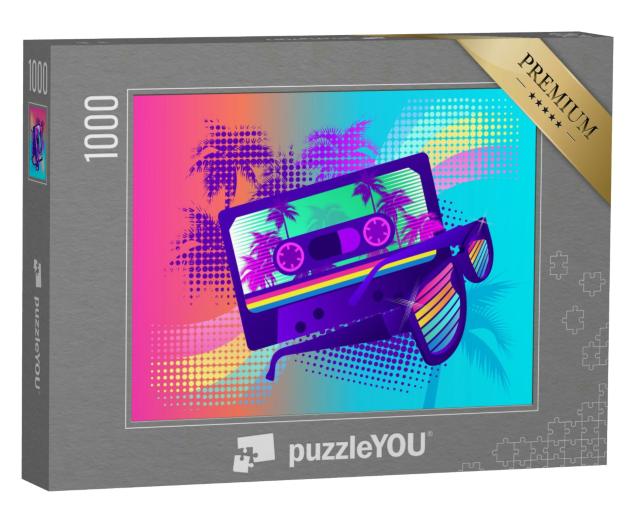 Puzzle 1000 Teile „Retro Stil Kassette und Sonnenbrille“