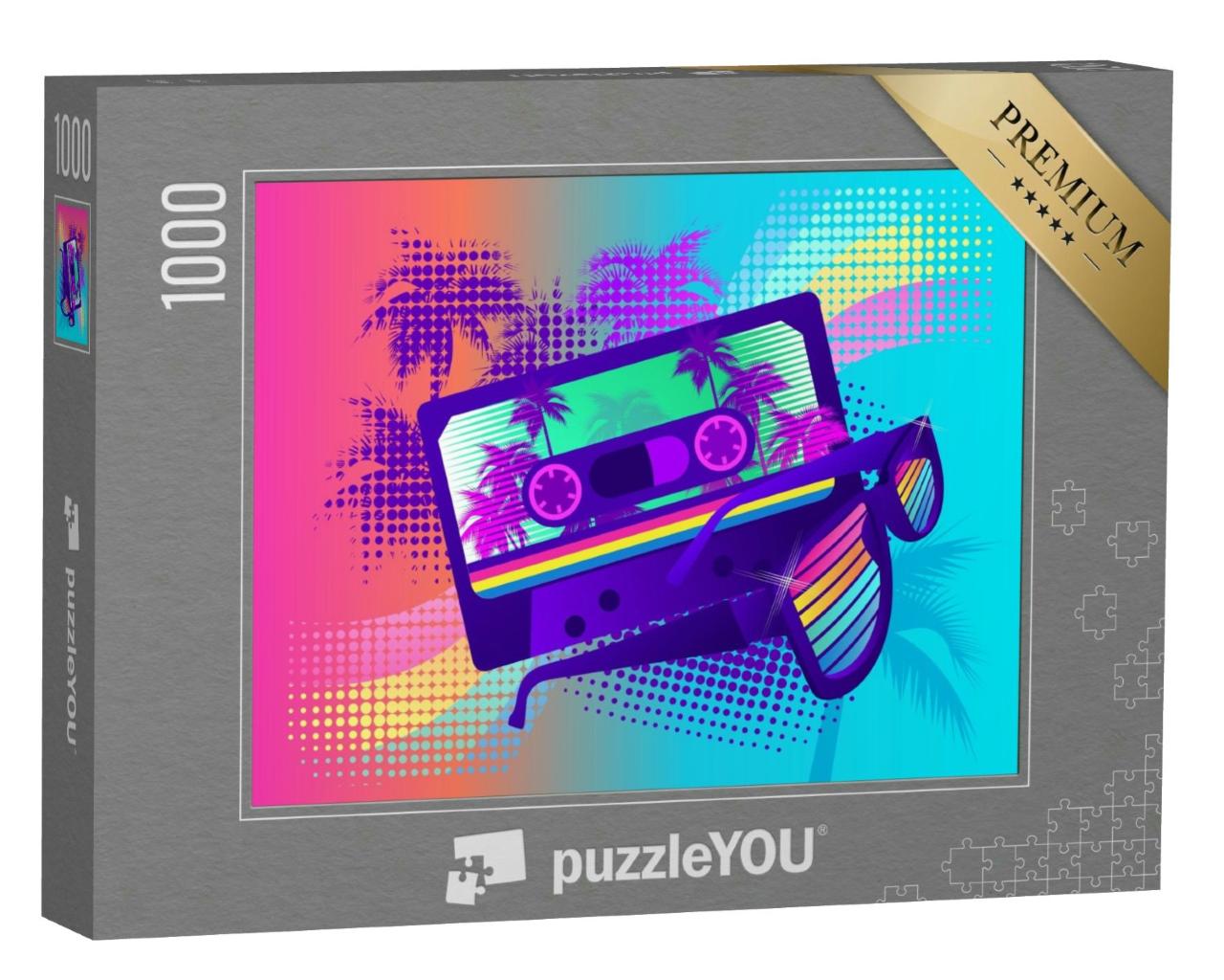 Puzzle 1000 Teile „Retro Stil Kassette und Sonnenbrille“