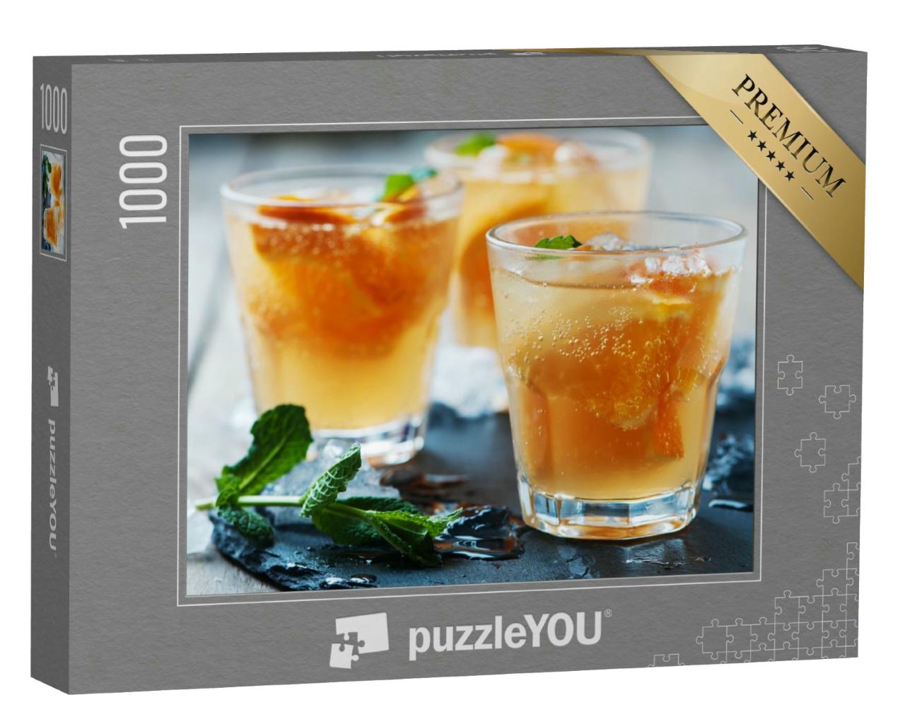 Puzzle 1000 Teile „Frischer Cocktail mit Orange, Minze und Eis“