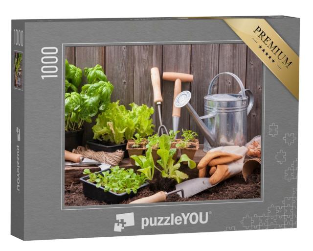 Puzzle 1000 Teile „Gartengeräte zum Setzen von Kopfsalat“