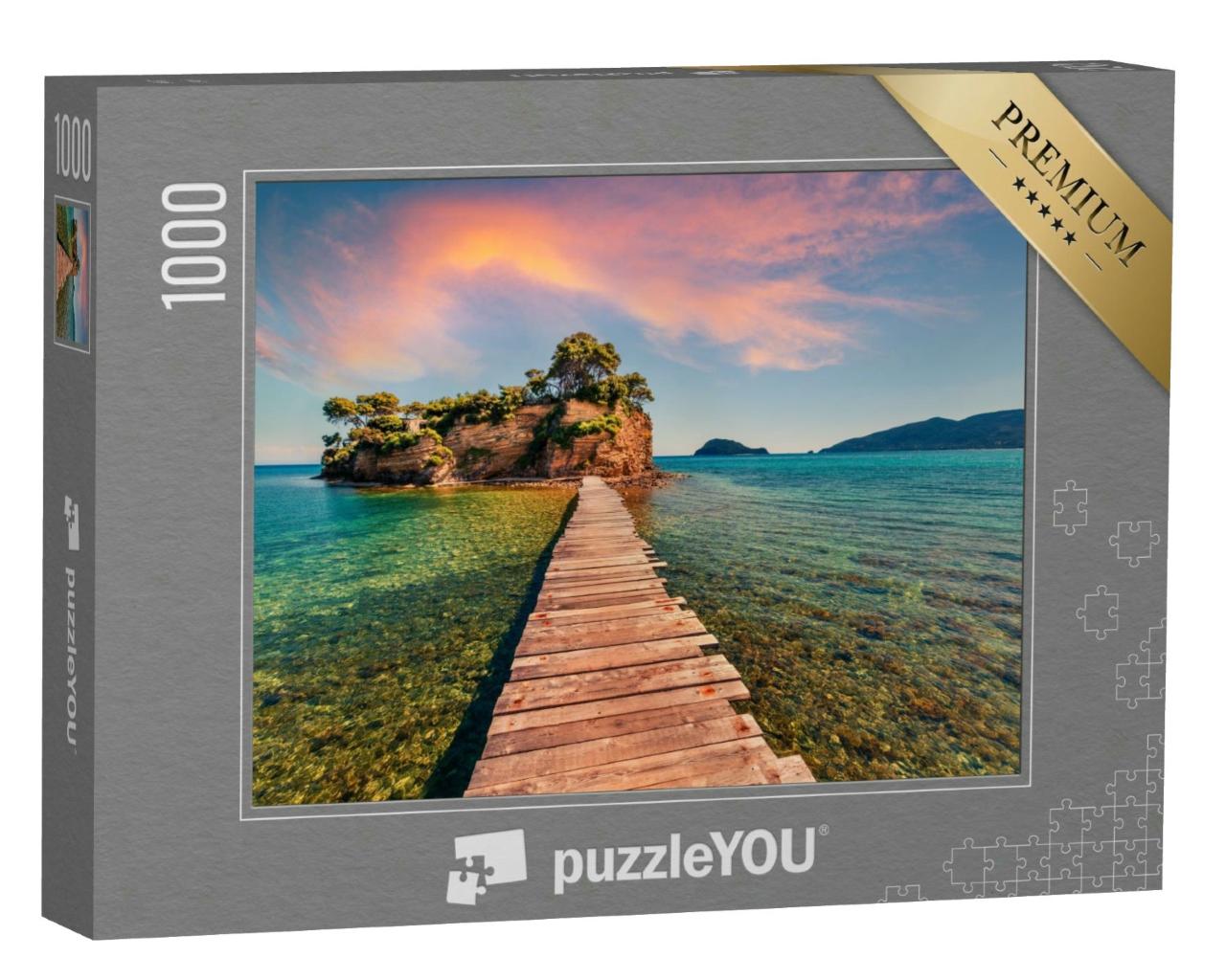 Puzzle 1000 Teile „Sonnenaufgang auf Port Sostis“