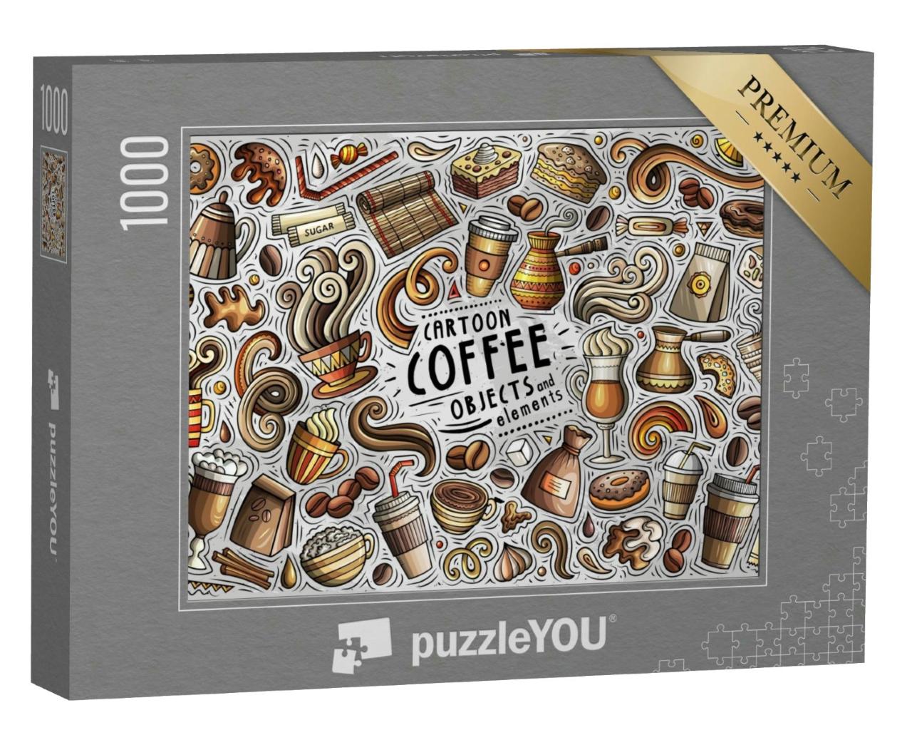 Puzzle 1000 Teile „Cartoon-Zeichnung: Kaffeezeit!“