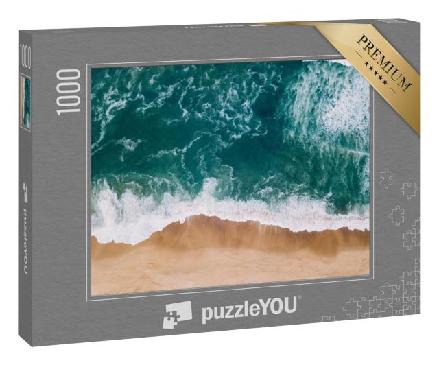 Puzzle 1000 Teile „Strand am Atlantik bei Seignosse, Luftaufnahme, Frankreich“