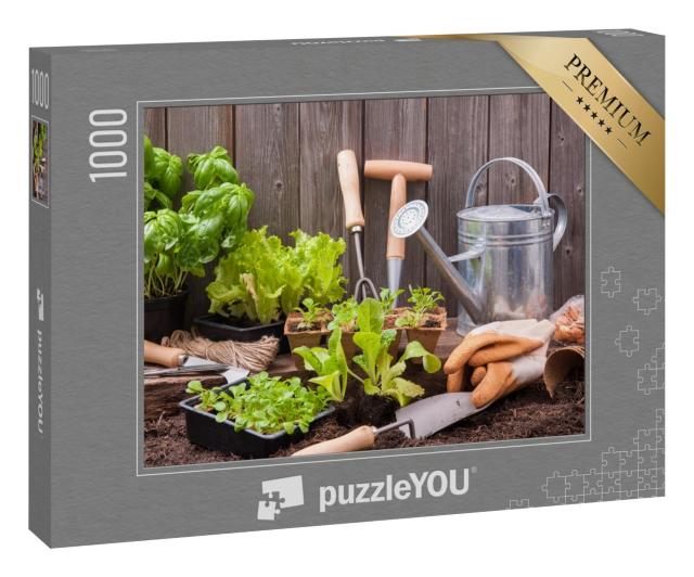 Puzzle 1000 Teile „Gartengeräte zum Setzen von Kopfsalat“