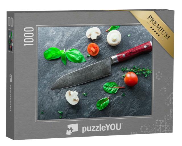 Puzzle 1000 Teile „Japanisches Messer aus Damaszenerstahl“