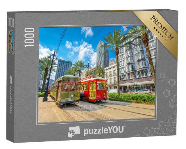 Puzzle 1000 Teile „Straßenbahnen in New Orleans, Louisiana, USA“
